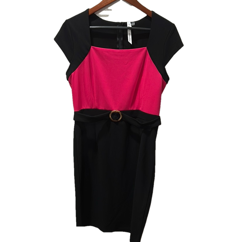 NY collection Elegant Pink and Black Dress size 8 GUC… - Picture 3 of 12